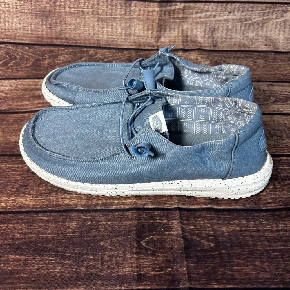 Hey Dude Wendy Stretch Canvas Light Blue Women's Loafers Shoes Size 10 40902-450